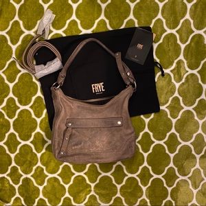 frye melissa zip small leather hobo crossbody